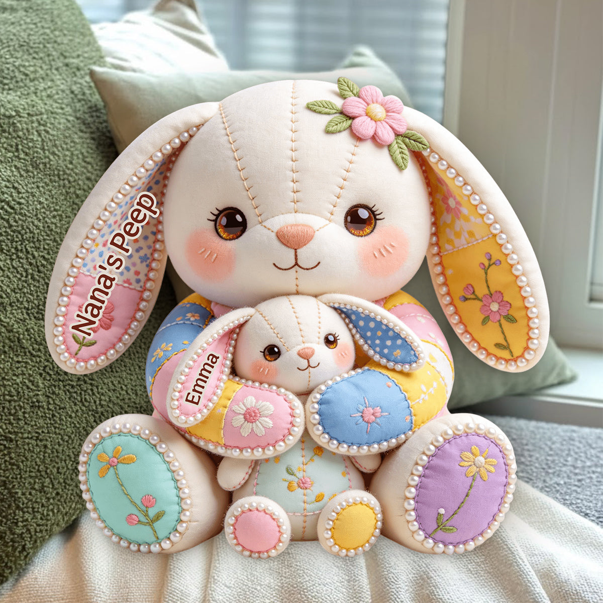 Grandma's Peeps - Personalized Grandma Premium Faux Fur Pillow