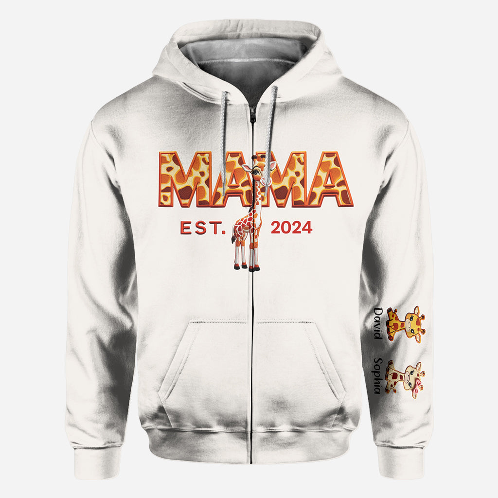 Mama Giraffe - Personalized Mother All Over Shirt