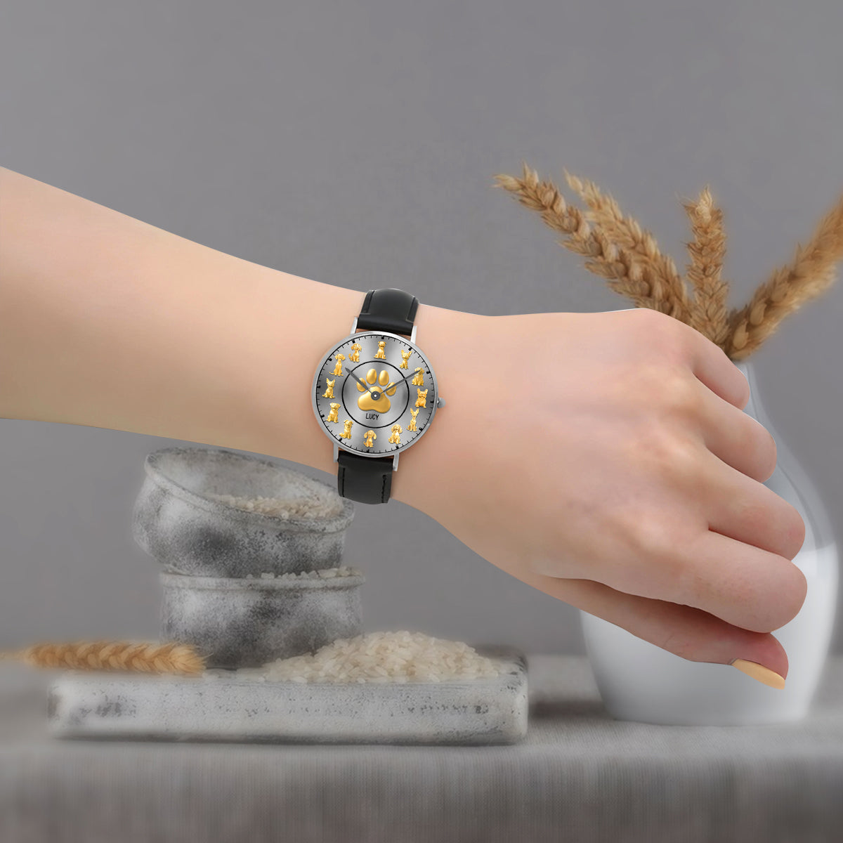 Montre-bracelet personnalisée pour chien « J’aime mes chiens »