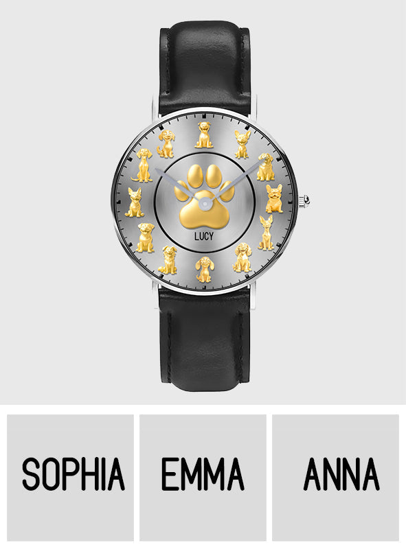 Montre-bracelet personnalisée pour chien « J’aime mes chiens »