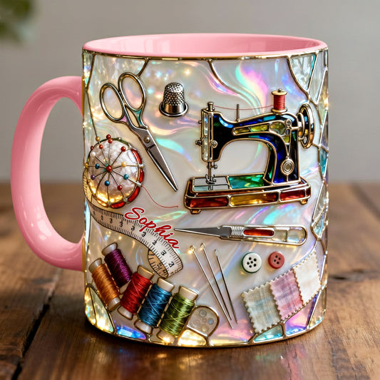 Love Sewing - Personalized Sewing Accent Mug & Coaster