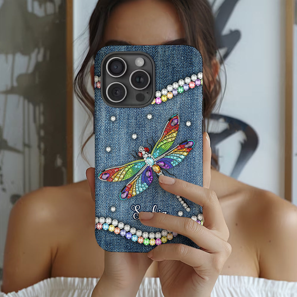 Wunderschöne Libelle – Personalisierte Handyhülle mit Libellen-Vollbilddruck