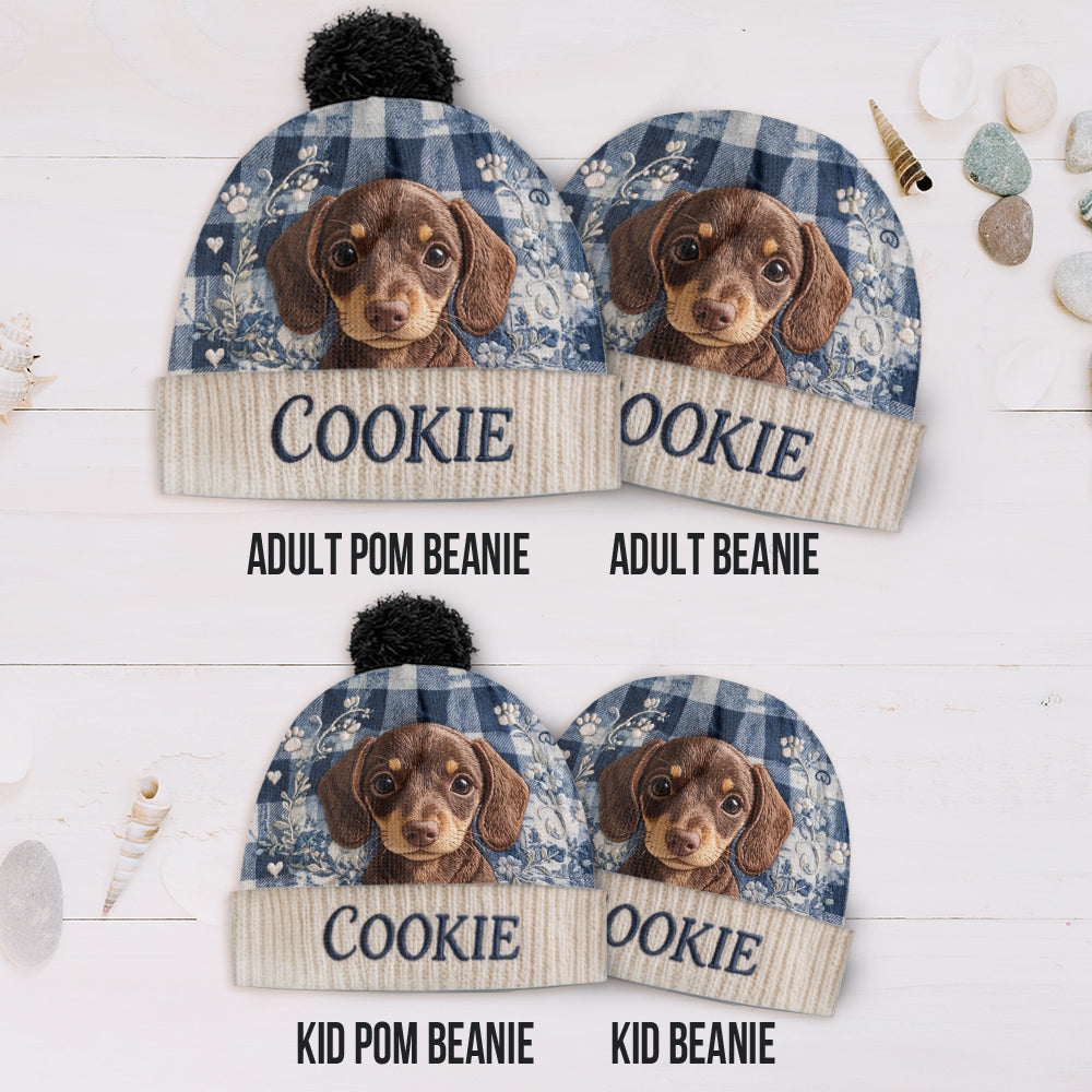 Dog Toile De Jouy - Personalized Dog Beanie Hat