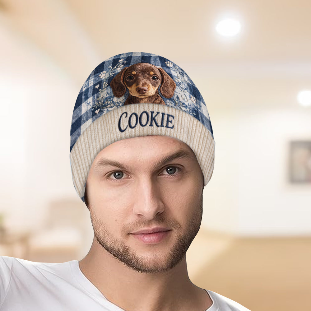 Dog Toile De Jouy - Personalized Dog Beanie Hat