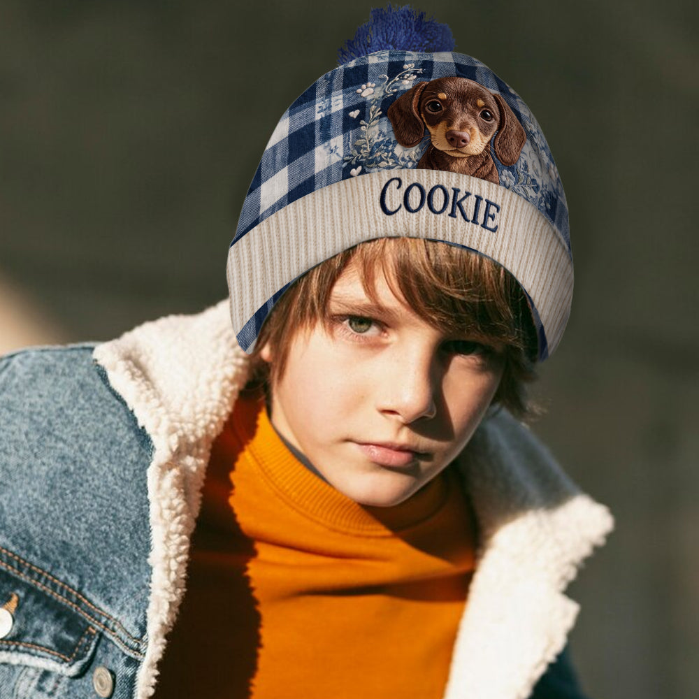 Dog Toile De Jouy - Personalized Dog Beanie Hat
