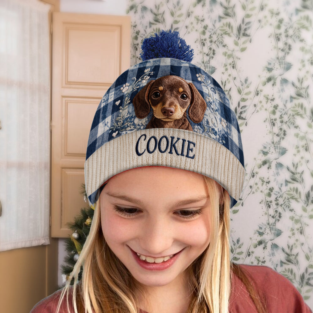 Dog Toile De Jouy - Personalized Dog Beanie Hat