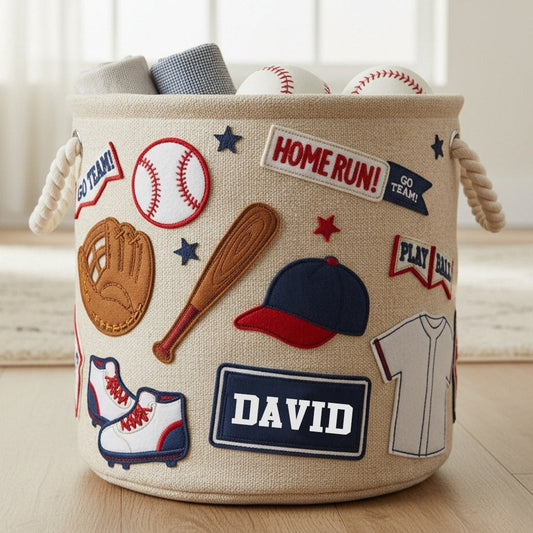 Baseball-Liebe – Personalisierter Baseball-Aufbewahrungskorb