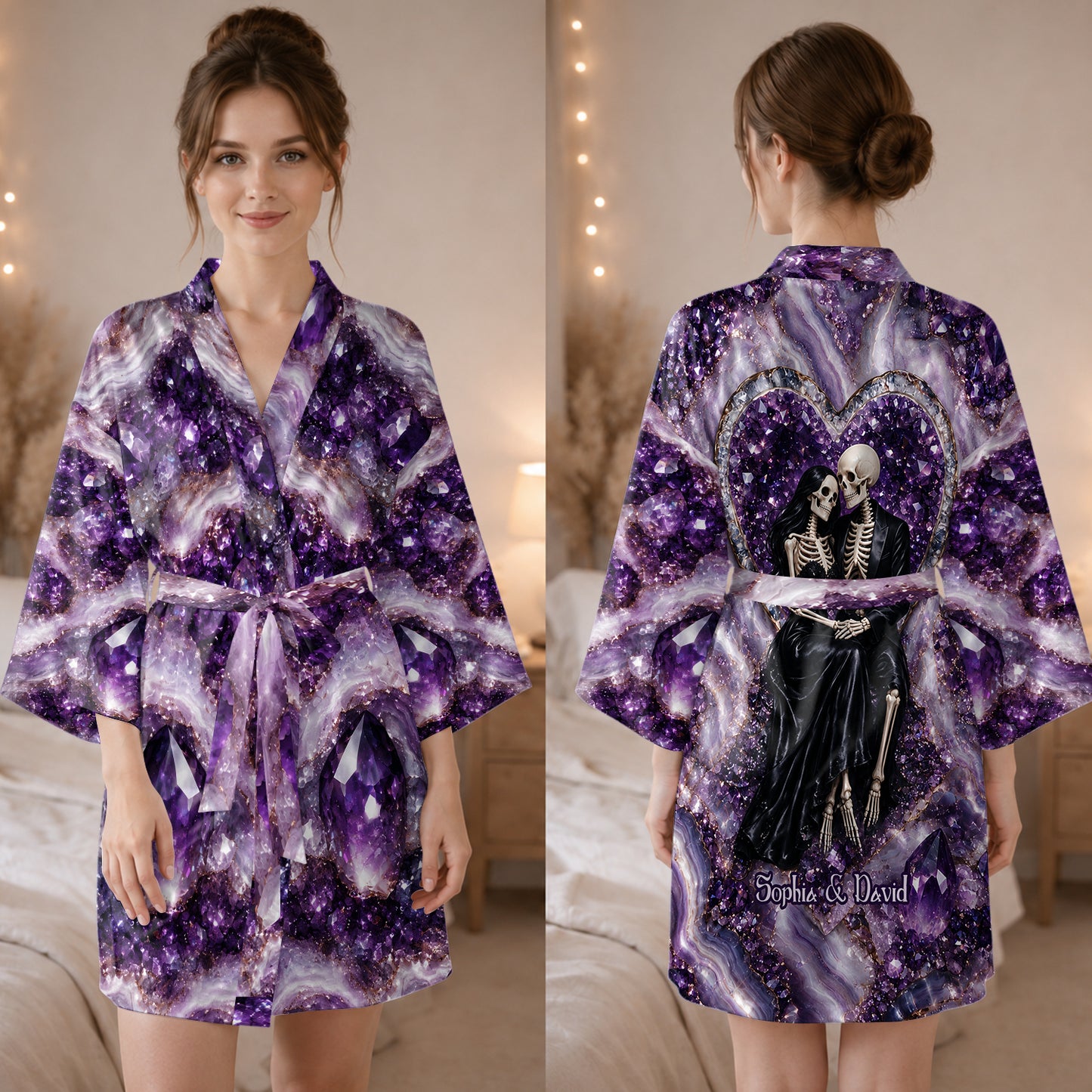 Till Death Do Us Part - Personalized Couple Satin Robe