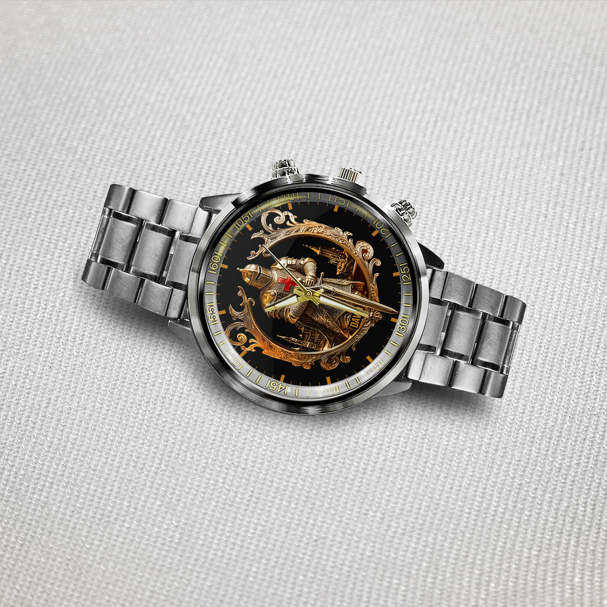 Montre-bracelet chrétienne personnalisée Chevalier de Dieu