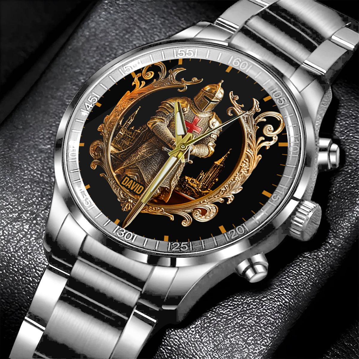 Montre-bracelet chrétienne personnalisée Chevalier de Dieu