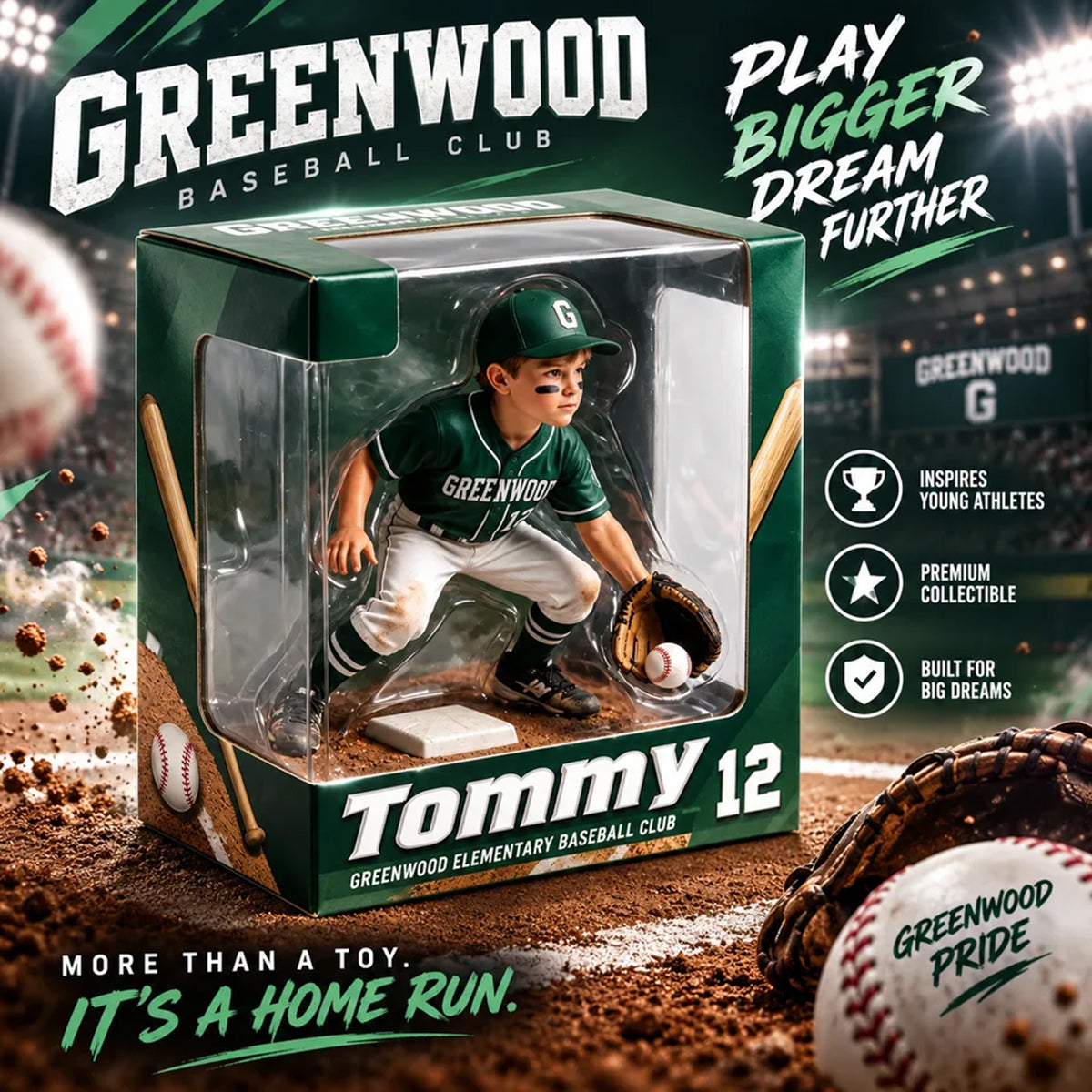 Any Sport, Any Photo - Personalized Baseball Acrylic Display Box