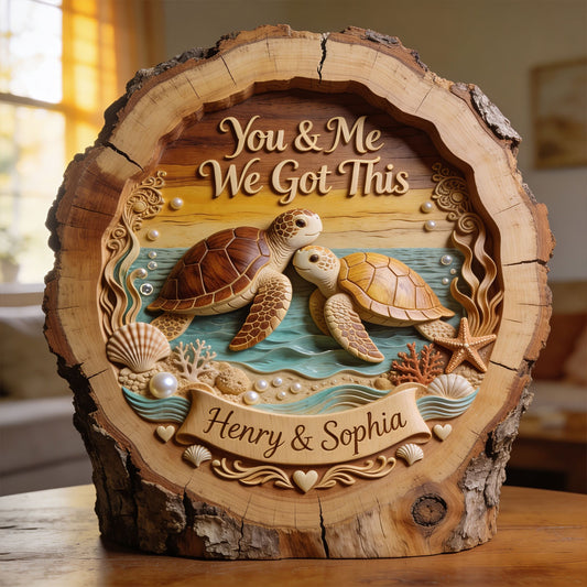 Du & Ich - Personalisierte Schild aus 2-lagigem Holz