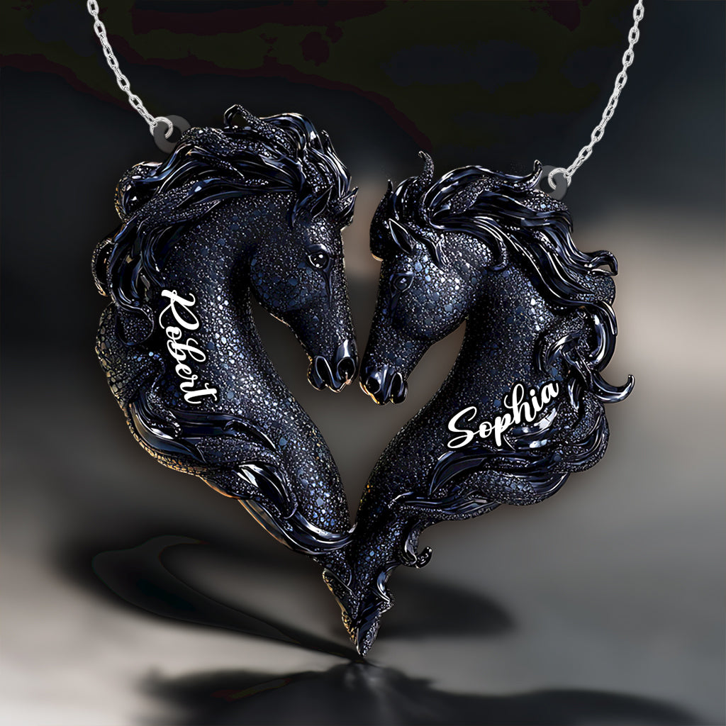 Toi et moi, on gère ! - Collier pendentif personnalisé en forme de cheval