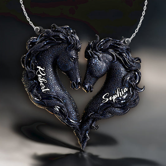 Toi et moi, on gère ! - Collier pendentif personnalisé en forme de cheval