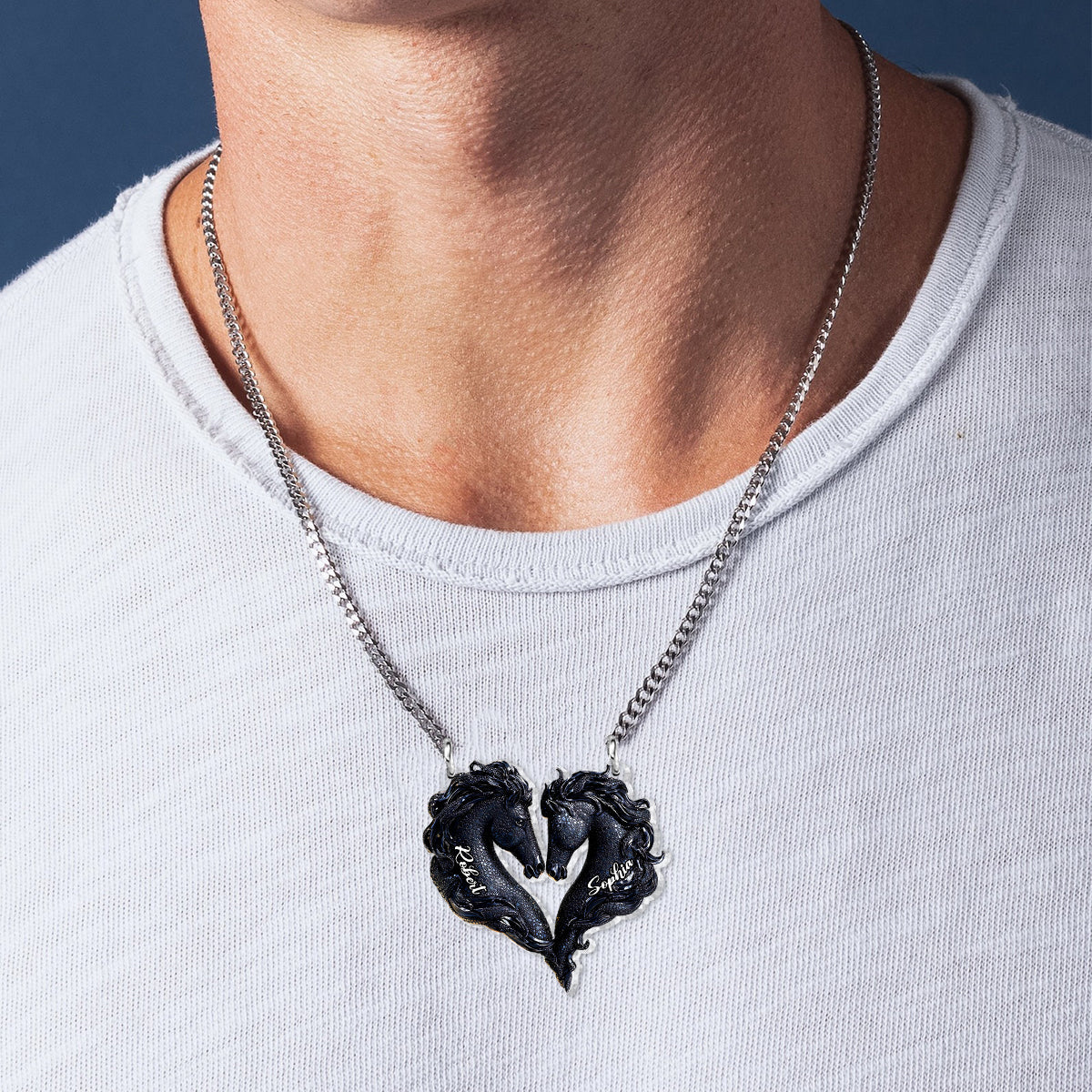 Toi et moi, on gère ! - Collier pendentif personnalisé en forme de cheval