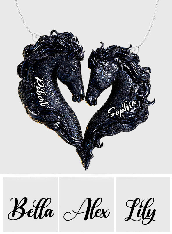 Toi et moi, on gère ! - Collier pendentif personnalisé en forme de cheval