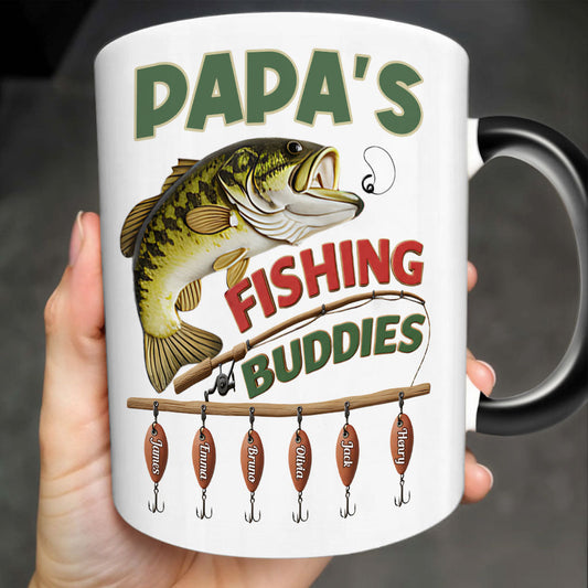 Papa Fishing Buddies - Personalized Fishing Accent Mug