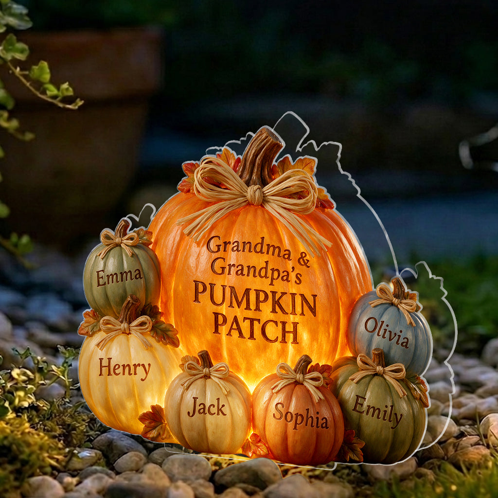 Autumn Decor Pumpkin Patch - Personalized Grandma Solar Acrylic Light