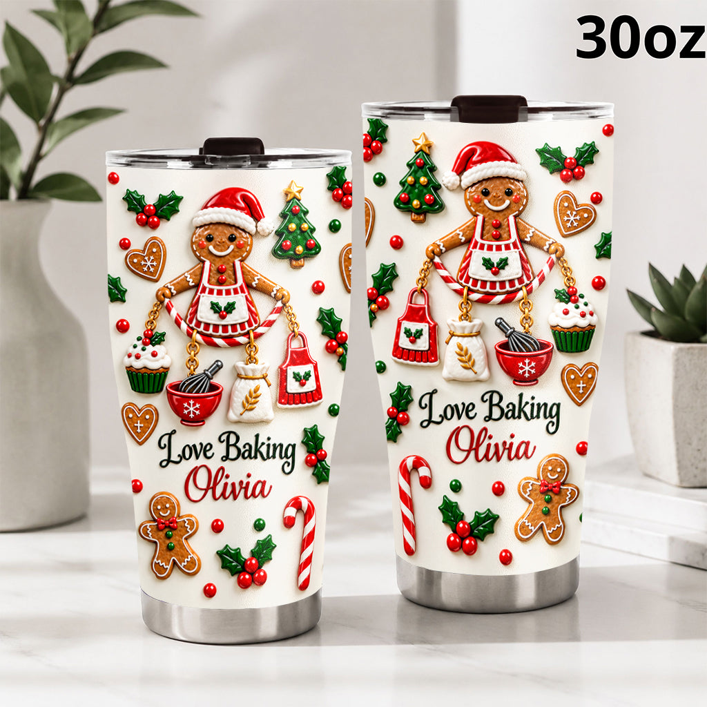 Love Baking Christmas Gift - Personalized Baking Tumbler With Gift Box