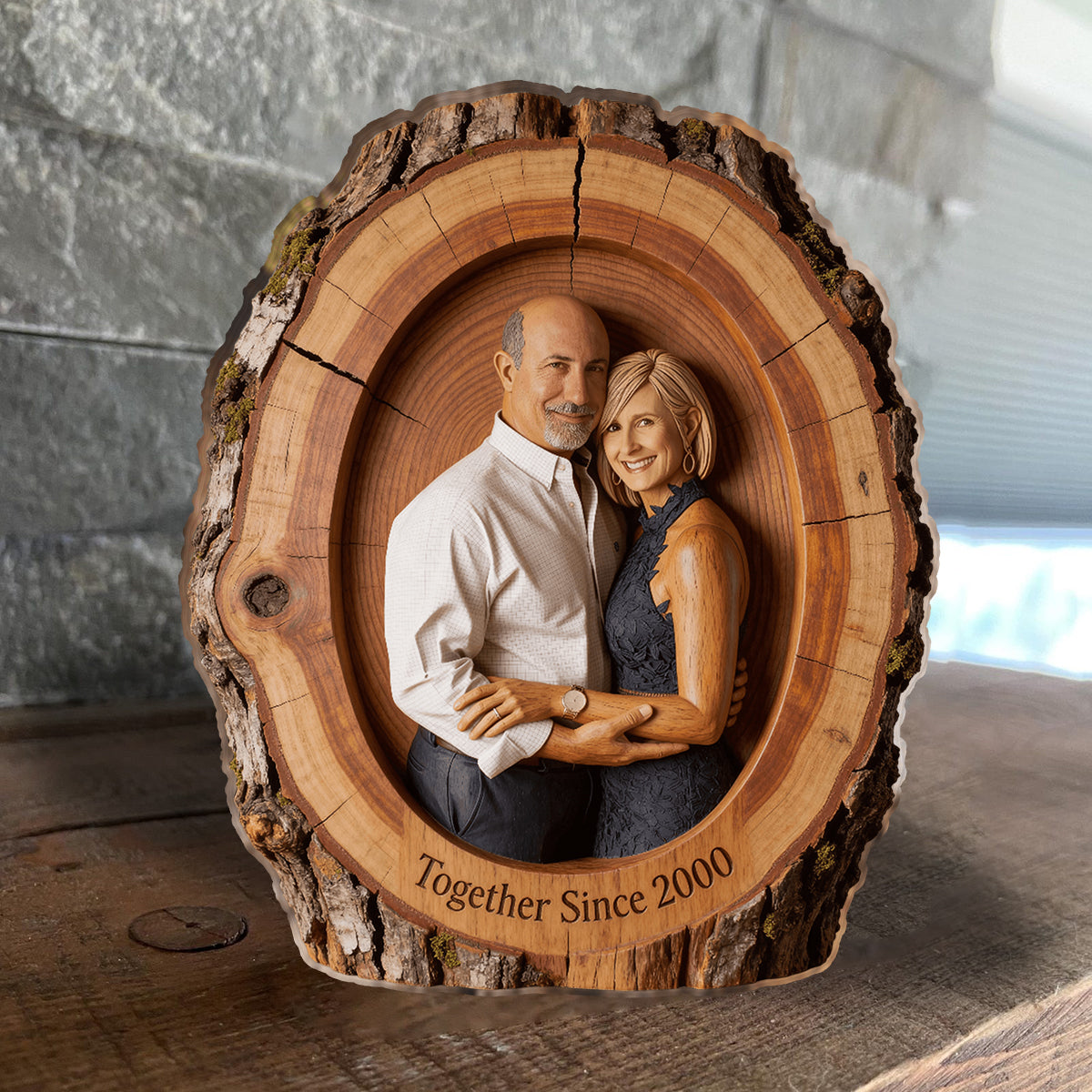 Je suis à toi. Ni retour ni remboursement - Plaque en bois personnalisée pour couple.