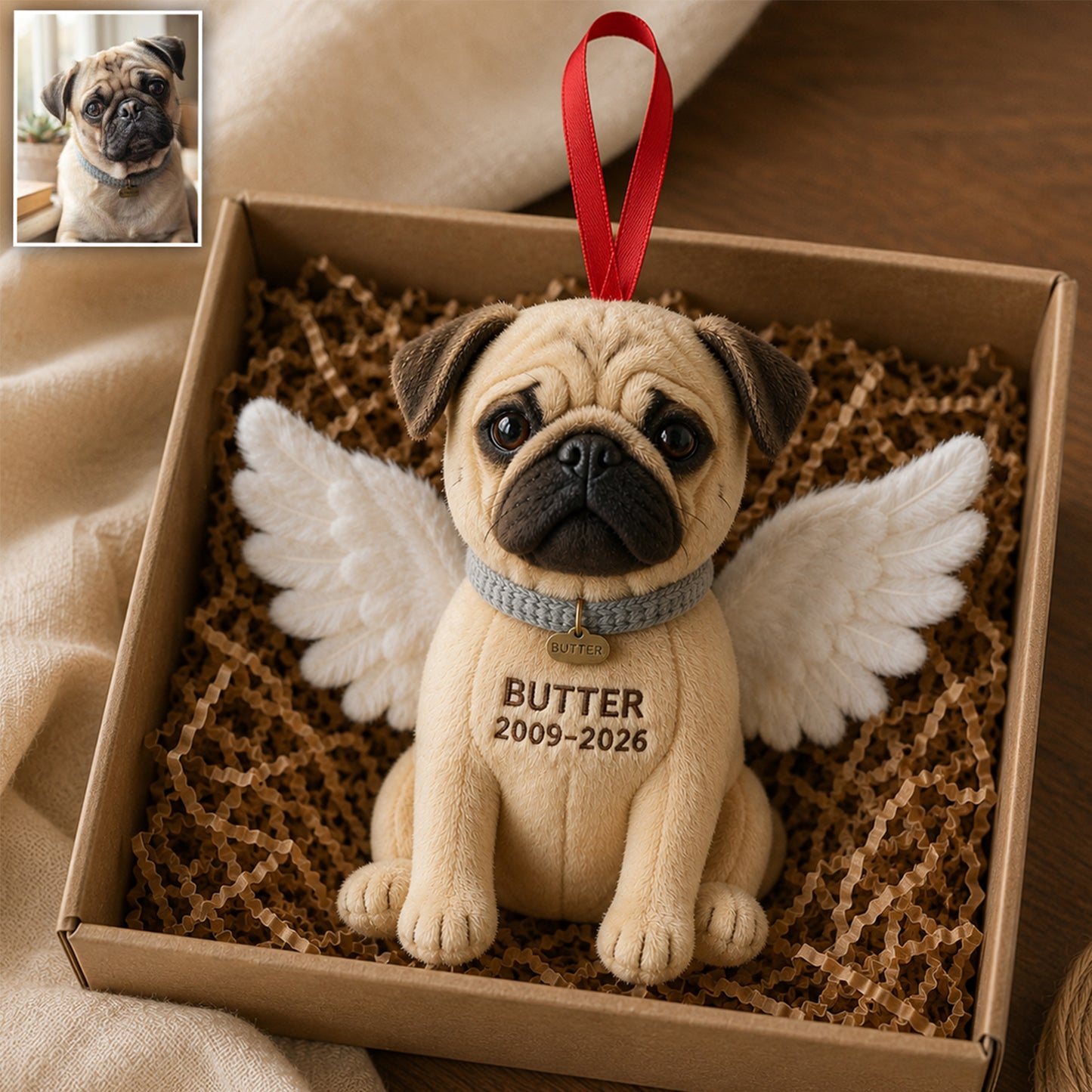 Ich bin immer bei dir - Personalisierte Hund Plüsch Ornament