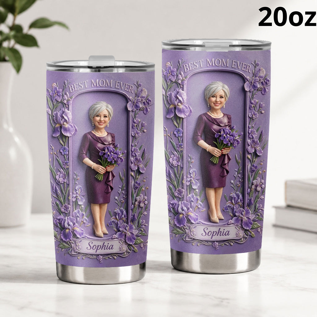 Gift For Her, Custom From Any Photo, Any Flower - Personalized Self Love Tumbler