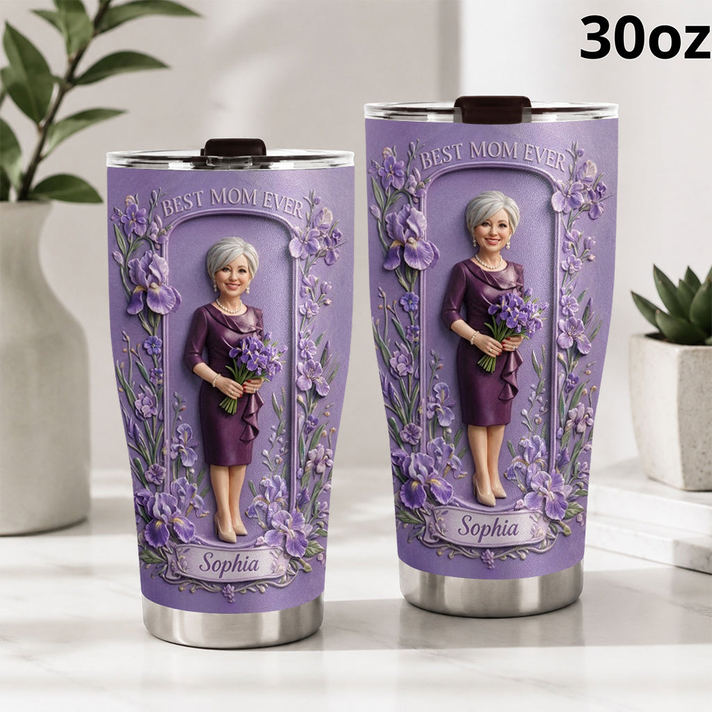 Gift For Her, Custom From Any Photo, Any Flower - Personalized Self Love Tumbler