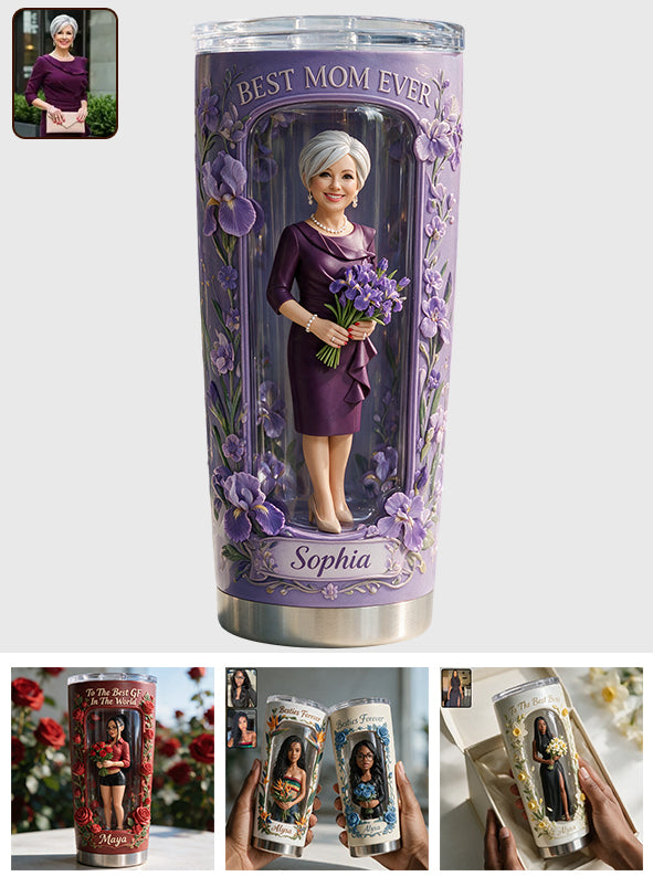 Gift For Her, Custom From Any Photo, Any Flower - Personalized Self Love Tumbler