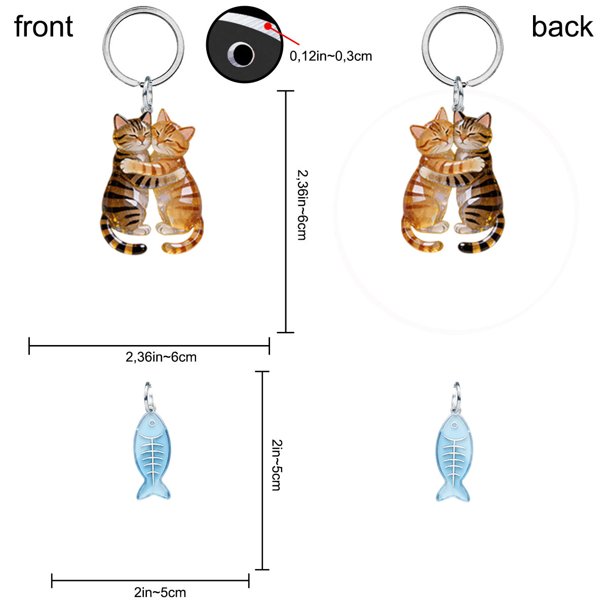 Custom Any Photo - Personalized Cat Keychain With Charms