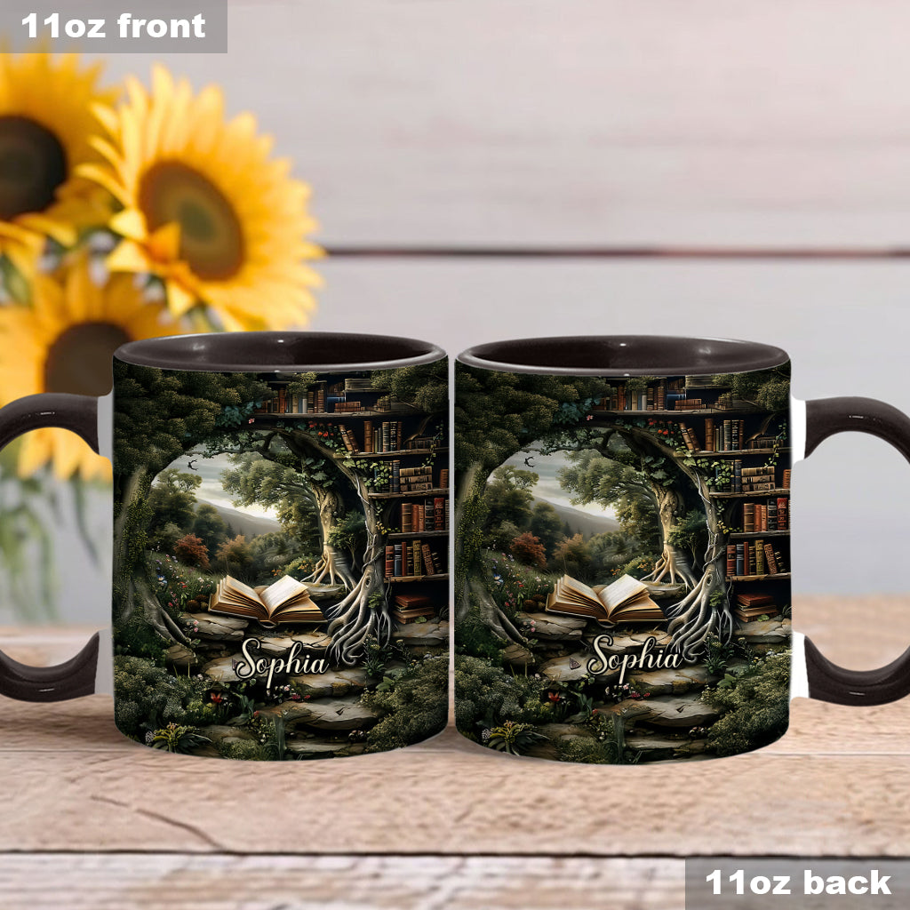 Une fille qui aime lire - Cadeau pour les amoureux des livres - Mug personnalisé à motif livre