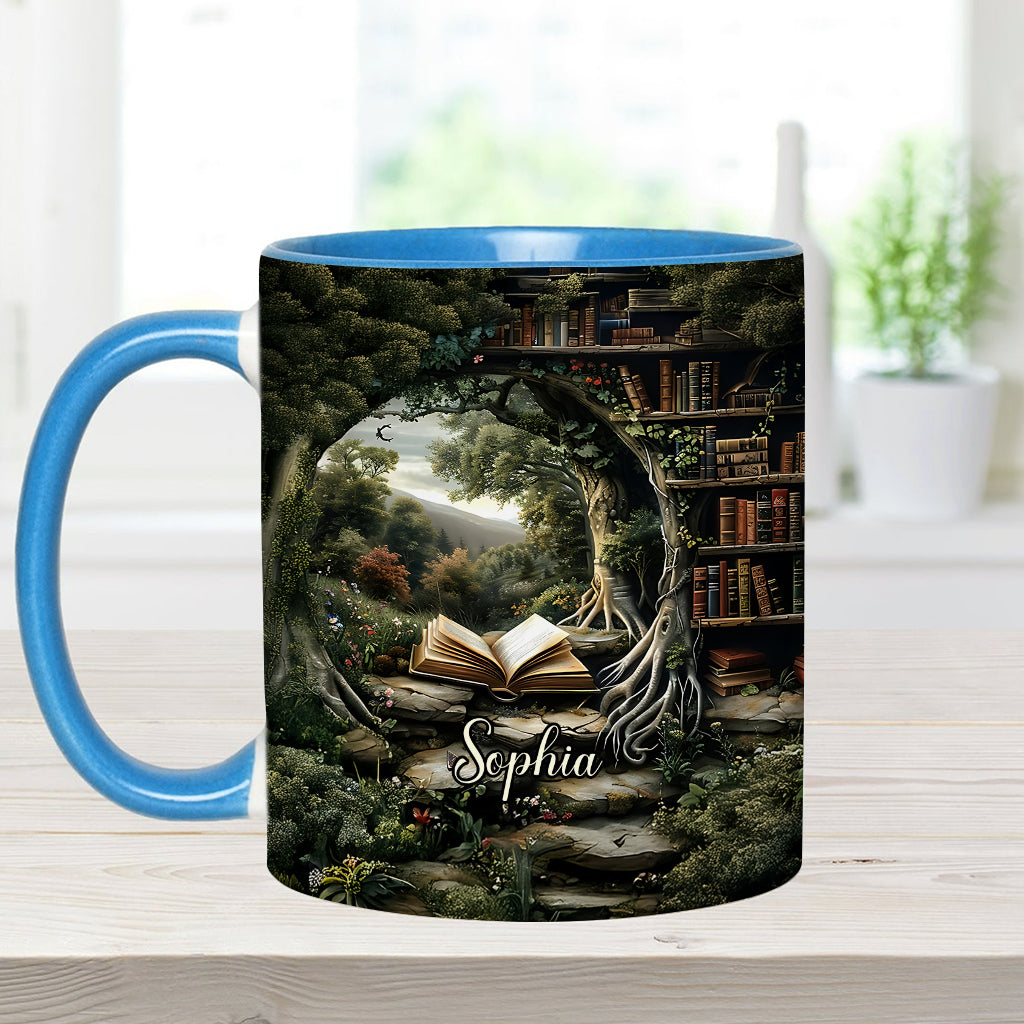 Une fille qui aime lire - Cadeau pour les amoureux des livres - Mug personnalisé à motif livre