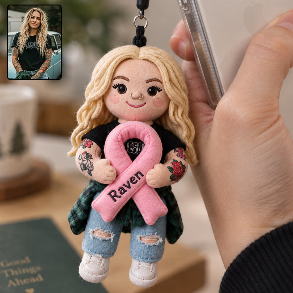 Fight Like A Warrior - Personalized Breast Cancer Awareness Plush Ornament
