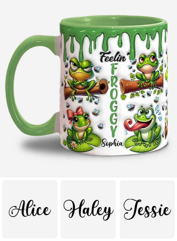 Fellin' Froggy - Personalisierte Tasse mit Froschmotiv