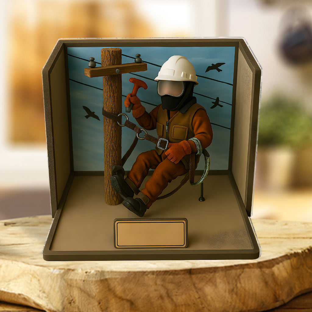 Cool Line Man - Plaque acrylique personnalisée pour électricien de ligne