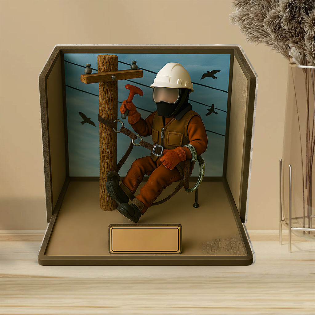 Cool Line Man - Plaque acrylique personnalisée pour électricien de ligne