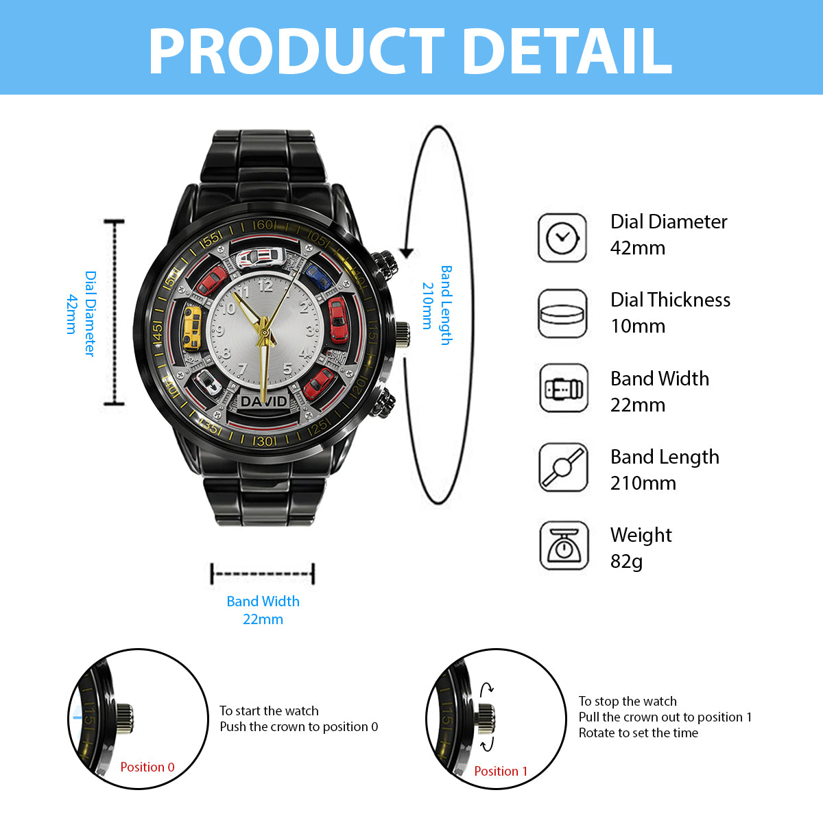 Love Cars - Personalized Car Lover Hand Watch
