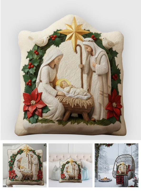 Bénédiction Ivoire « Jésus est la raison » - Coussin chrétien personnalisé en fausse fourrure