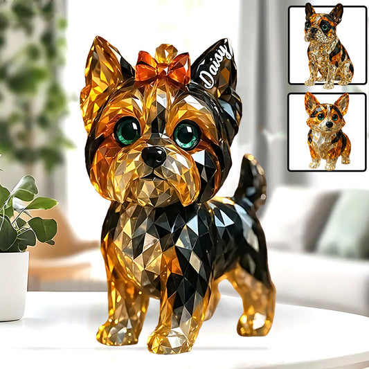 Ich liebe meinen Hund – Personalisierte Acrylplakette in Hundeform