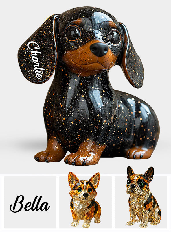 Ich liebe meinen Hund – Personalisierte Acrylplakette in Hundeform