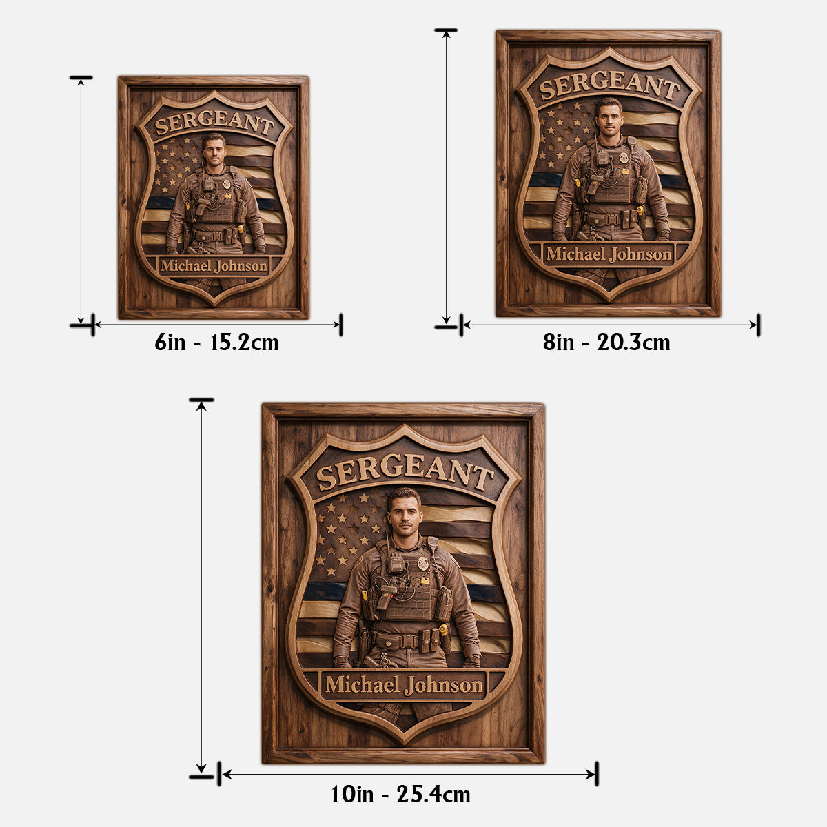 Custom Any Photo - Personalized Police Officer 2 Layered Wood Sign / Wood Plaque