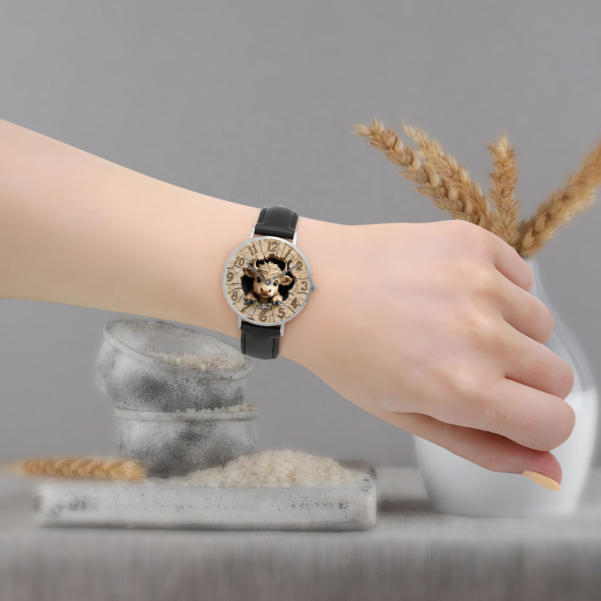 Love Highland Cow - Personalized Highland Cow Hand Watch