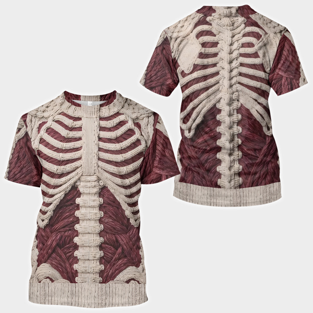 Crimson Skeleton - Personalized Halloween Full Face Zipper Hoodie