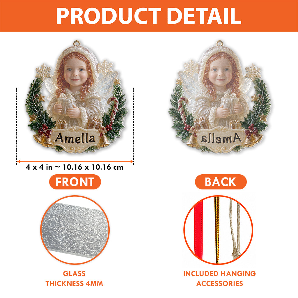 Dressed for Holiday Magic - Personalized Kid Custom Shape Glass Ornament