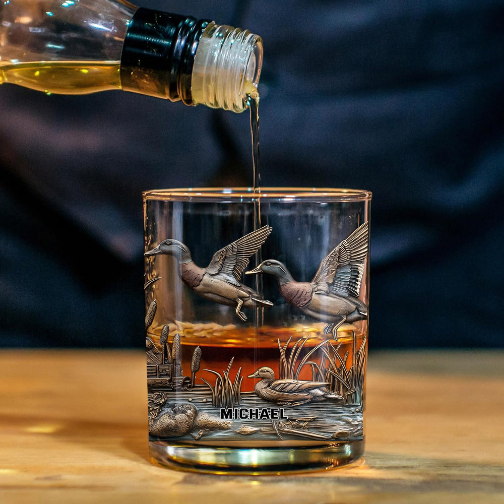 Coffret carafe à whisky personnalisée pour la chasse au canard