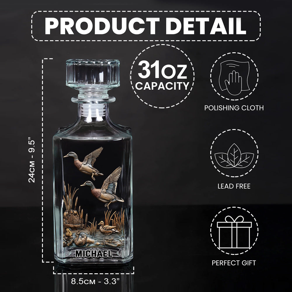 Coffret carafe à whisky personnalisée pour la chasse au canard
