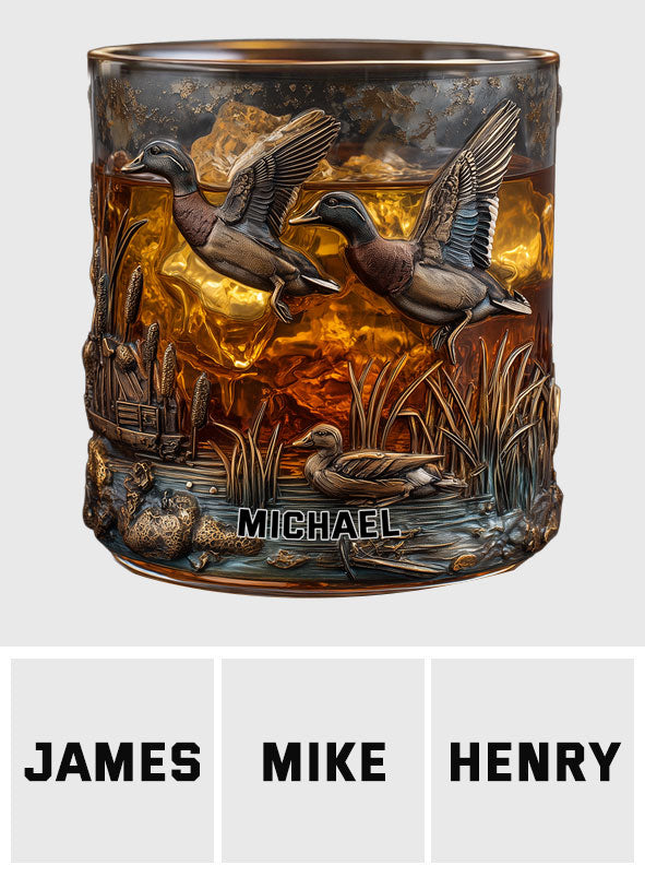 Coffret carafe à whisky personnalisée pour la chasse au canard