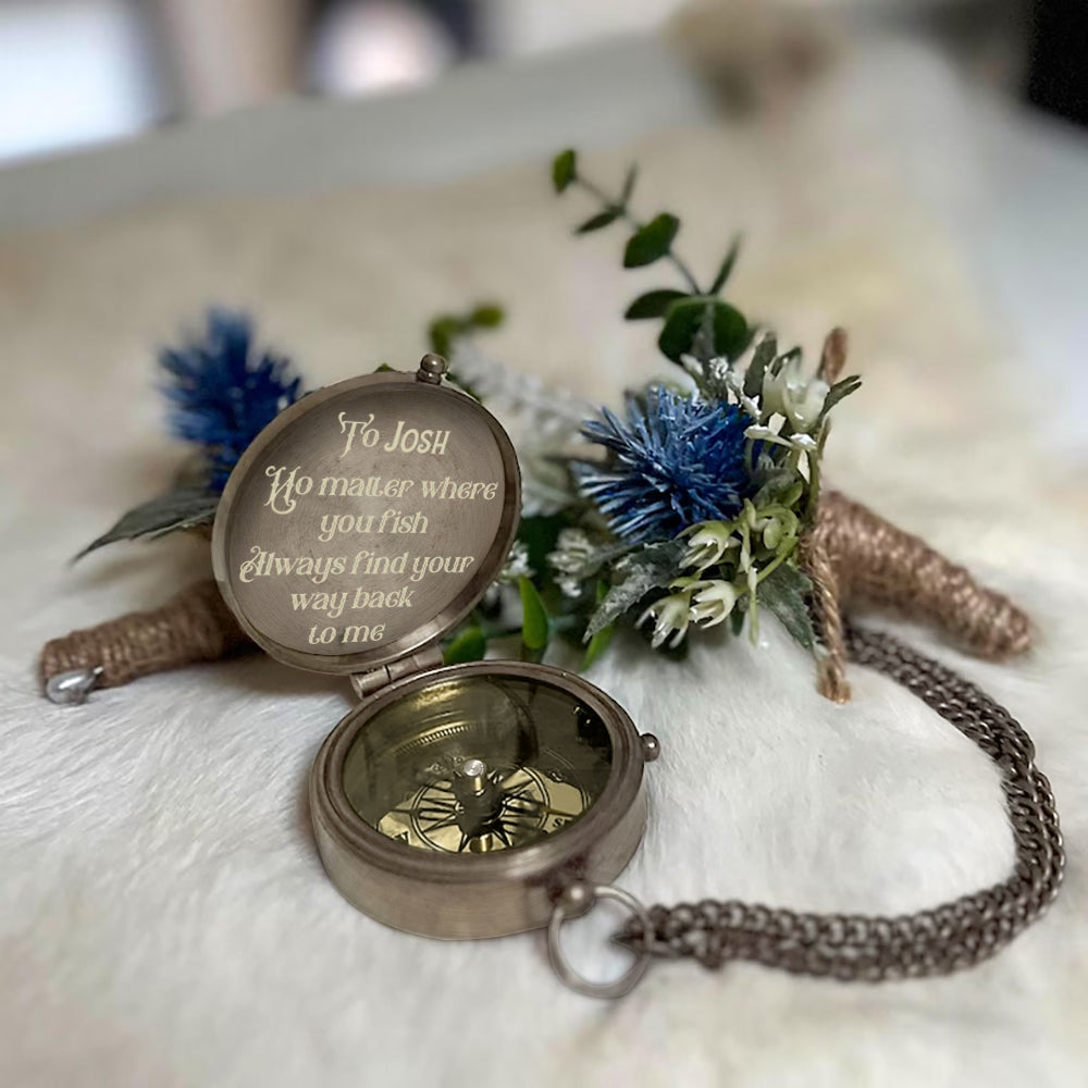 Gift For Fishing Husbandm Son, Dad... - Personalized Fishing Compass