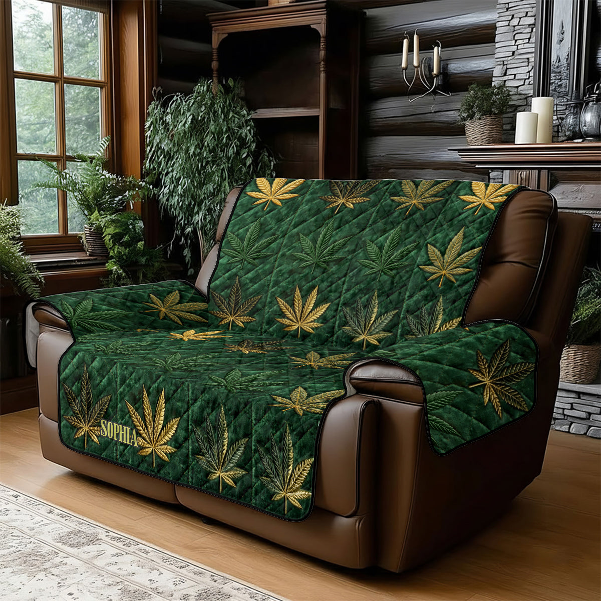 Housse magique - Housse de canapé matelassée personnalisée à motif de mauvaises herbes