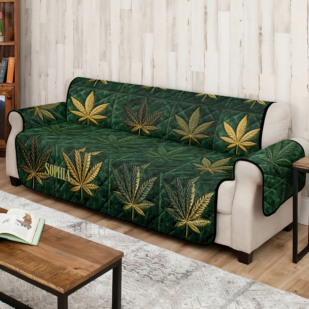Housse magique - Housse de canapé matelassée personnalisée à motif de mauvaises herbes