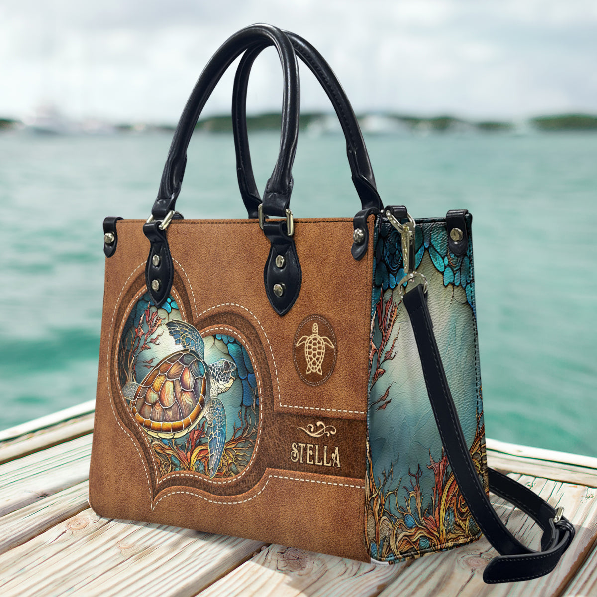 Turtle Lover - Personalisierte Handtasche aus Schildkrötenleder